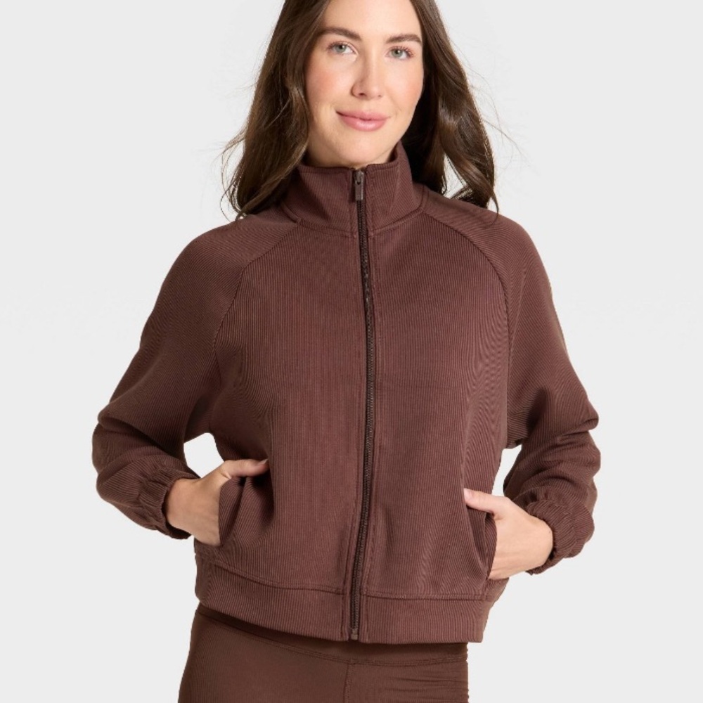 All in Motion Women's Brown Ribbed Jacket